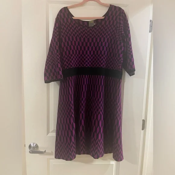 Taylor | Dresses | Purple Black Sweater Dress | Poshmark